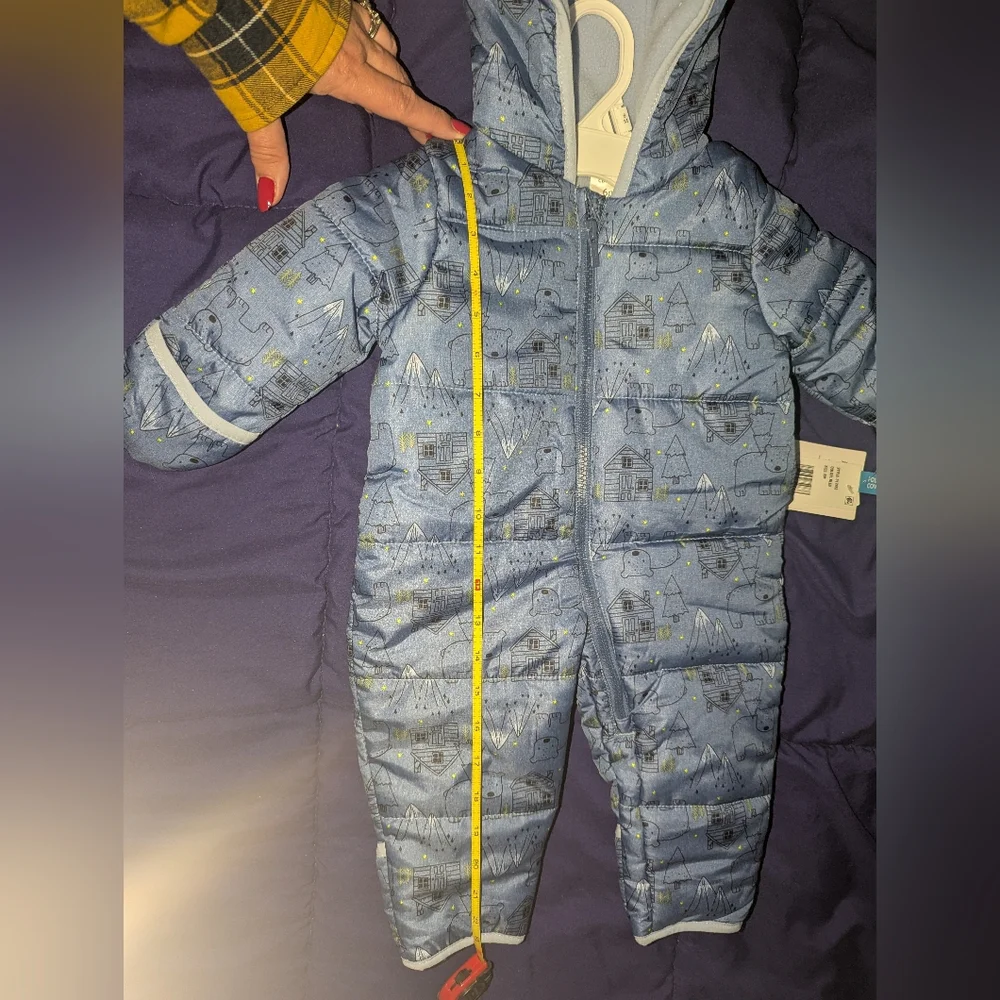 CARTER'S Printed Fleece Lined Hooded Snowsuit 6 M NWT